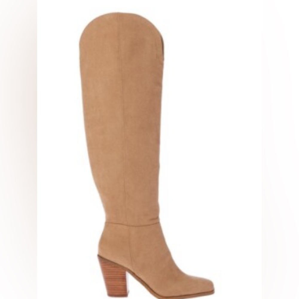 Tan Knee-High Women's Boots. Western Style
